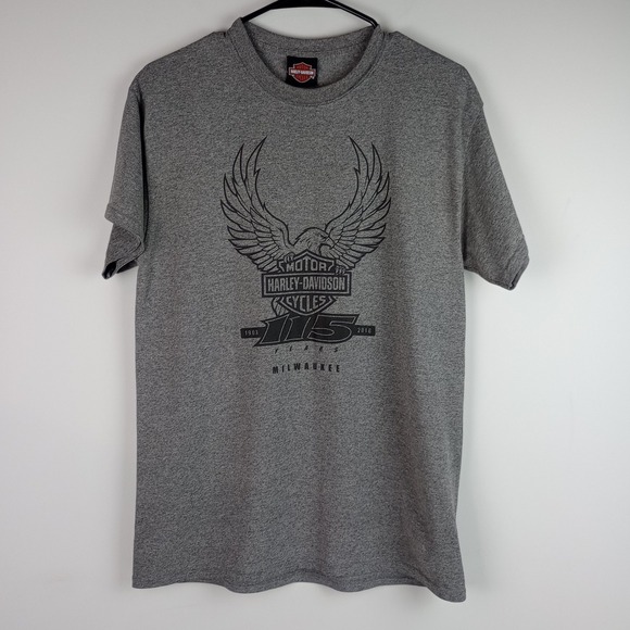 Harley-Davidson Other - Harley-Davidson Mens M Gray Heather 115th Anniversary Eagle Graphic Tshirt